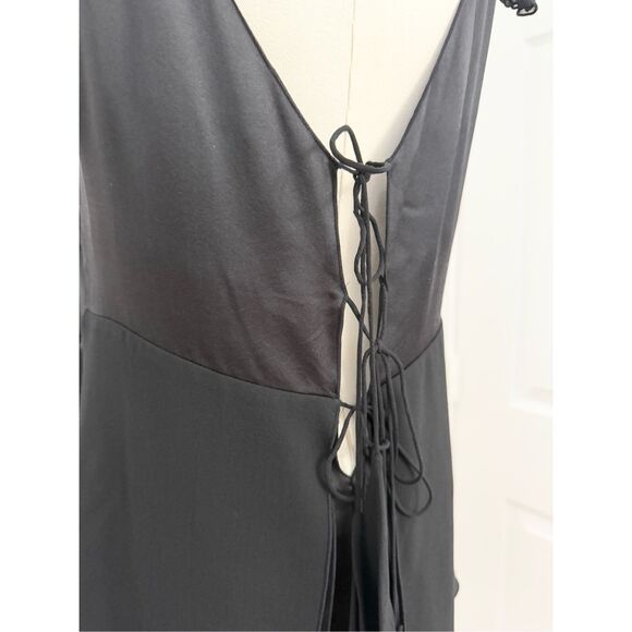 Vintage Vivienne Tam Womens Black Tiered Silk Mini Dress Size 1 Small - Picture 4 of 7